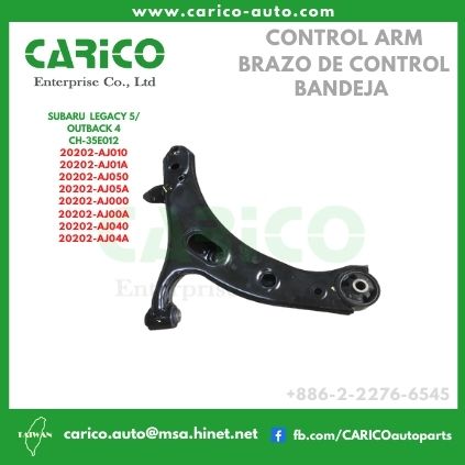 20202 AJ000｜20202 AJ00A｜20202 AJ040｜20202 AJ04A - Top Carico Autopartes, Taiwán: Piezas de auto, Fabricante