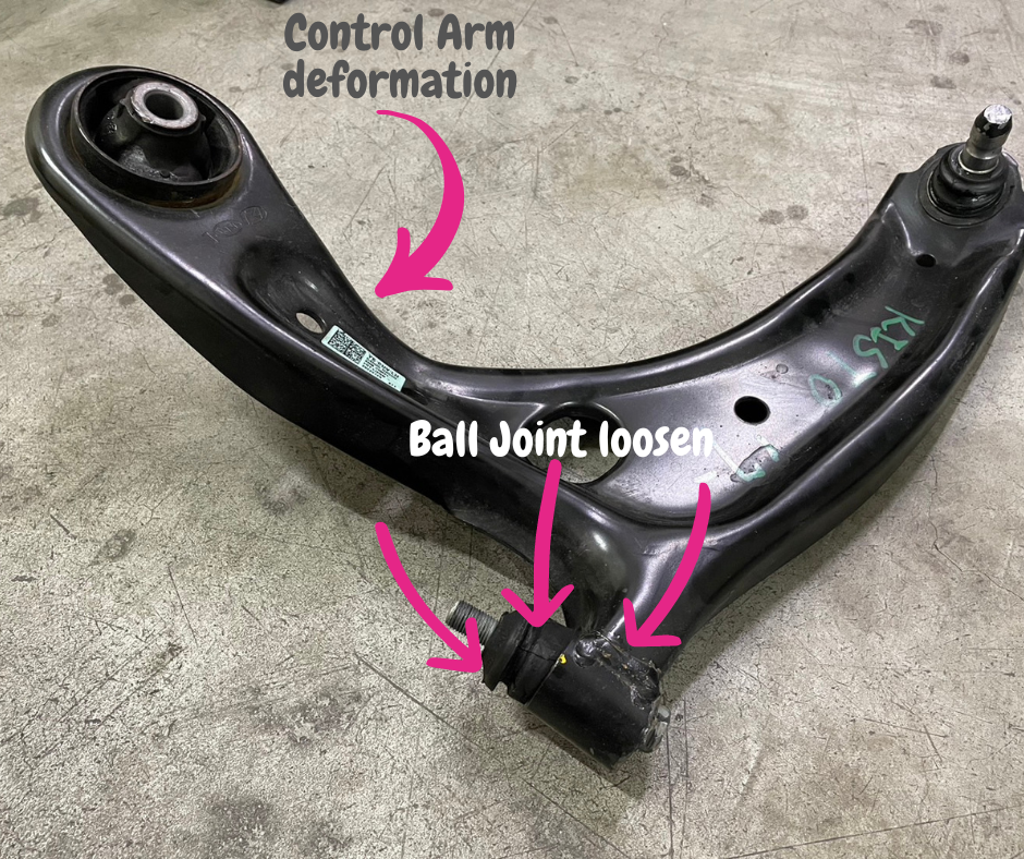 a deformative control arm and it's ball joint loosen 