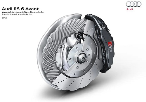 This is a grovved brake disc for automobile AUDI RS 6 Avant