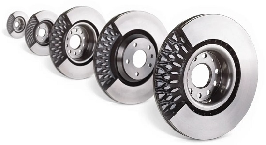 There are five ventilated brake discs 